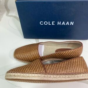 Cole Haan women’s Woven Espadrille Slip-On — Brown